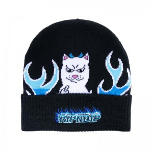 Black Ripndip Welcome To Heck Beanie | USAFM2909