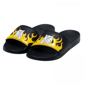 Black Ripndip Welcome To Heck Slides | USAAP2983