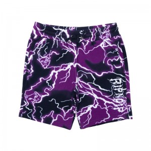 Black / Purple Ripndip Nikola Sweat Shorts | USANB2800