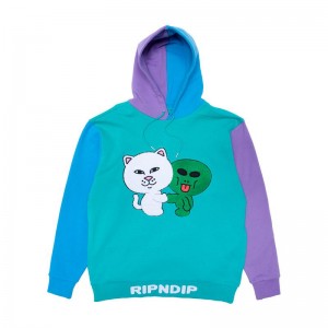 Multicolor Ripndip Buddy System Color Block Hoodie | USASO2392