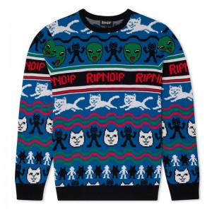 Multicolor Ripndip Jolly Holiday Knit Sweaters | USAVD2873