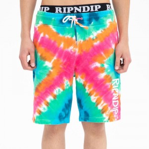 Multicolor Ripndip OG Prisma Sweat Shorts | USAPQ2815