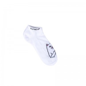 White Ripndip Lord Nermal Ankle Socks | USAXF2331
