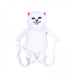 White Ripndip Lord Nermal Plush Backpacks | USACE2255