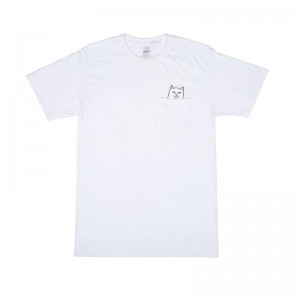 White Ripndip Lord Nermal S/S Pocket Shirts | USAIS2720