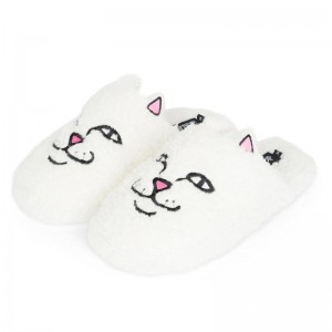 White Ripndip Nerm Face Fuzzy House Slippers | USAOR3003